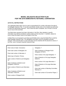 Model Delegate Selection Plan - Connecticut Democratic Party