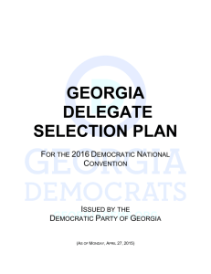 Georgia Delegate Selection Plan