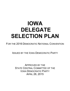 Iowa Delegate Selection Plan