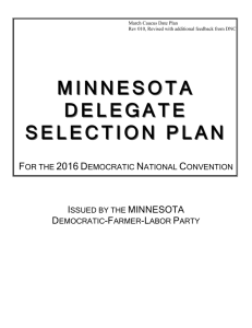 Minnesota Delegate Selection Plan