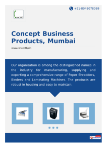 Brochure - Concept Business Products, Mumbai