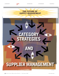 Category Strategies and Supplier Management