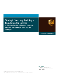 Strategic Sourcing - UPS Supply Chain Solutions