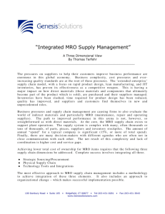 Integrated MRO Supply Management