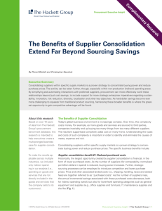 The Benefits of Supplier Consolidation Extend Far Beyond Sourcing