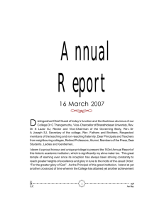 Annual Report 2007 - St.Joseph's College