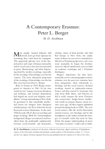 A Contemporary Erasmus: Peter L. Berger