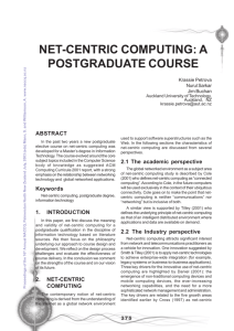 net-centric computing: a postgraduate course