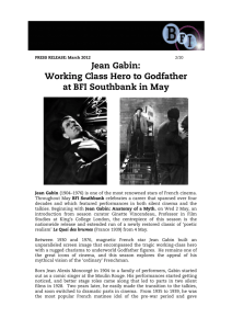 Jean Gabin: Working Class Hero to Godfather at BFI Southbank in May