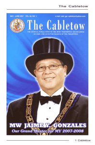 Cabletow 6th issue - GM Yu - The Most Worshipful Grand Lodge of