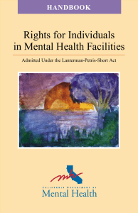 Rights for Individuals in Mental Health Facilities handbook English