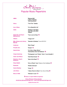 Popular Music Repertoire - Cherry Blossom String Quartet