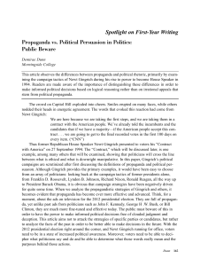 Propaganda vs. Political Persuasion in Politics