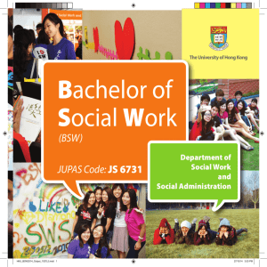 Bachelor of Social Work - Department of Social Work and Social