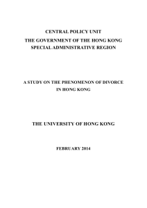 A study on the phenomenon of divorce in Hong Kong