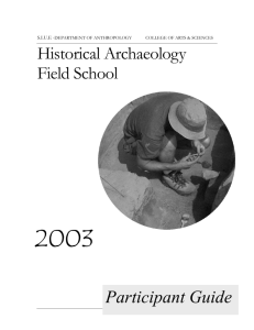 Historical Archaeology Field School Participant Guide