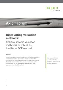 Discounting valuation methods
