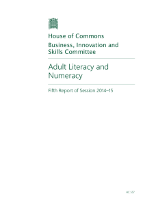 Adult Literacy and Numeracy