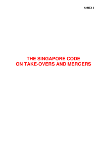 the singapore code on take-overs and mergers