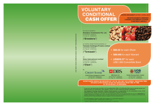 voluntary conditional cash offer