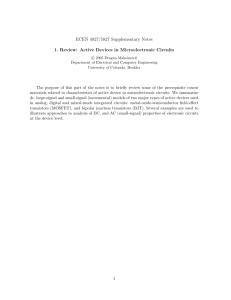 MOS and BJT device characteristics, large-signal and small