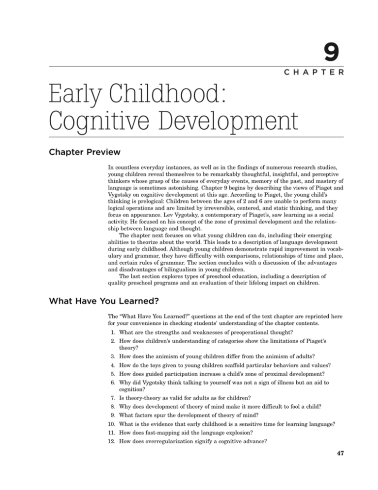 cognitive development in early childhood essay