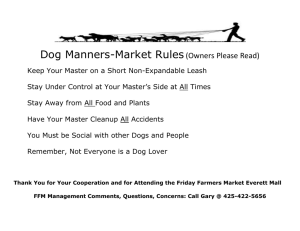 Dog Manners-Market Rules(Owners Please Read)