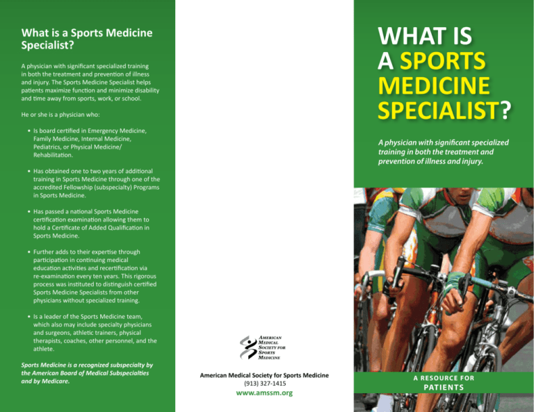 What Is A Sports Medicine Specialist 