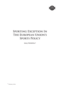 Sporting Exception In The European Union's Sports
