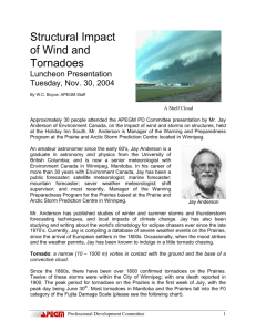 Structural Impact of Wind and Tornadoes