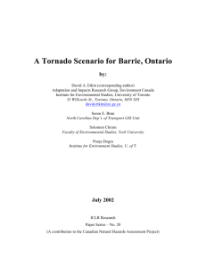 A Tornado Scenario for Barrie, Ontario