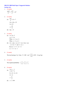 HKCEE 2008 Math Paper I Suggested Solution: Section A(1) 1. [3