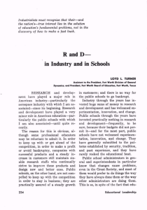 R and D— in Industry and in Schools
