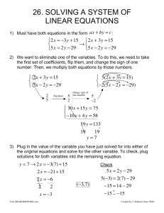 26. solving a system of linear equations
