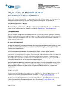 CPA, CA LEGACY PROFESSIONAL PROGRAM Academic