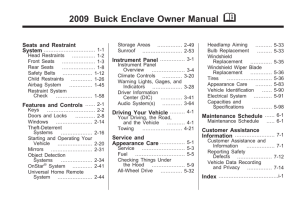 2009 Buick Enclave Owner Manual