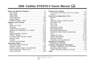 2008 Cadillac STS/STS-V Owner Manual - Dealer E