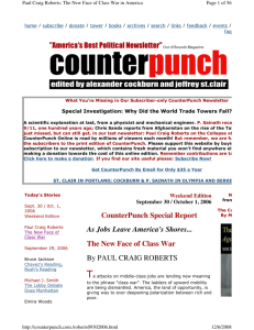 CounterPunch Special Report As Jobs Leave America's