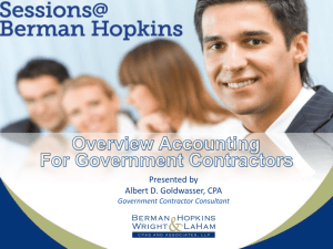 Overview – Accounting for Government Contractors