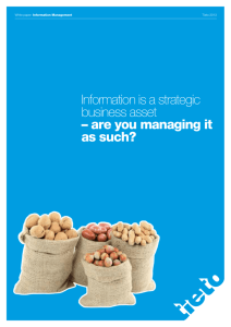 Information is a strategic business asset – are you managing