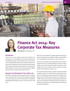 Finance Act 2014: Key Corporate Tax Measures