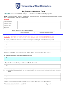 Performance Assessment Form