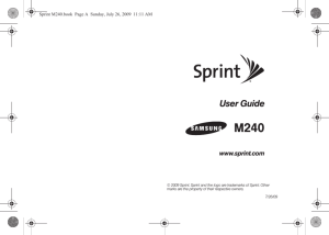 Sprint M240 user GUide - i