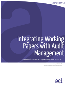 Integrating Working Papers with Audit Management