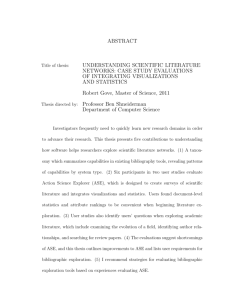 UNDERSTANDING SCIENTIFIC LITERATURE NETWORKS