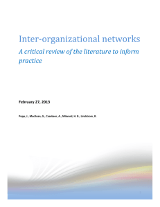 Inter-Organizational Networks: A critical review of the literature to