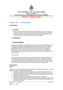 EOHS 01-016 Housekeeping Introduction Purpose Definitions