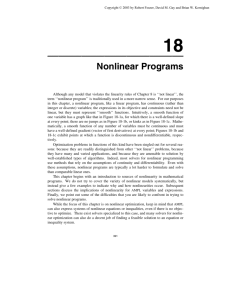 Nonlinear Programs