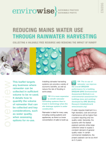 Reducing Mains Water Use Through Rainwater Harvesting