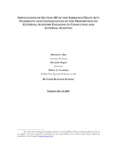 implications of section 201 of the sarbanes/oxley act